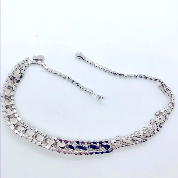 🔥 Vintage Rhinestone Art Deco Choker Necklace STUNNER 💎 - Picture 7 of 17